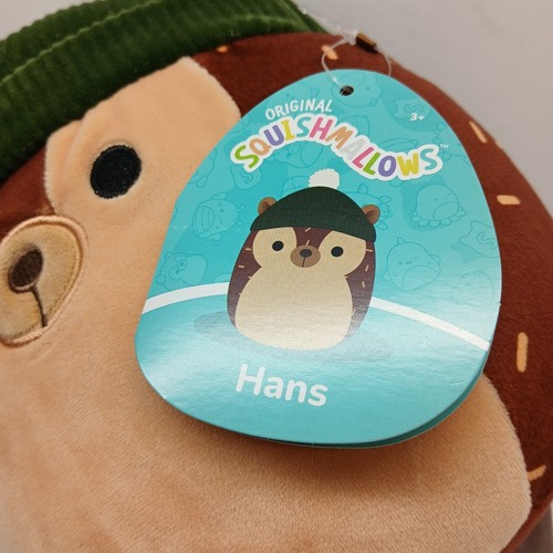 Squishmallows Hans the Hedgehog Wearing a Hat 8 inch Plush Winter 2024 Squad NEW - Picture 3 of 3