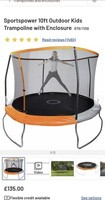Sportspower 10ft Outdoor Kids Trampoline with Enclosure