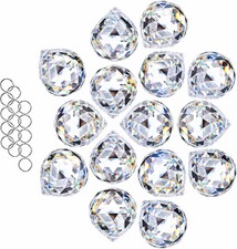 15pcs 30mm Clear Crystal Ball Prism Suncatchers for Window Hanging