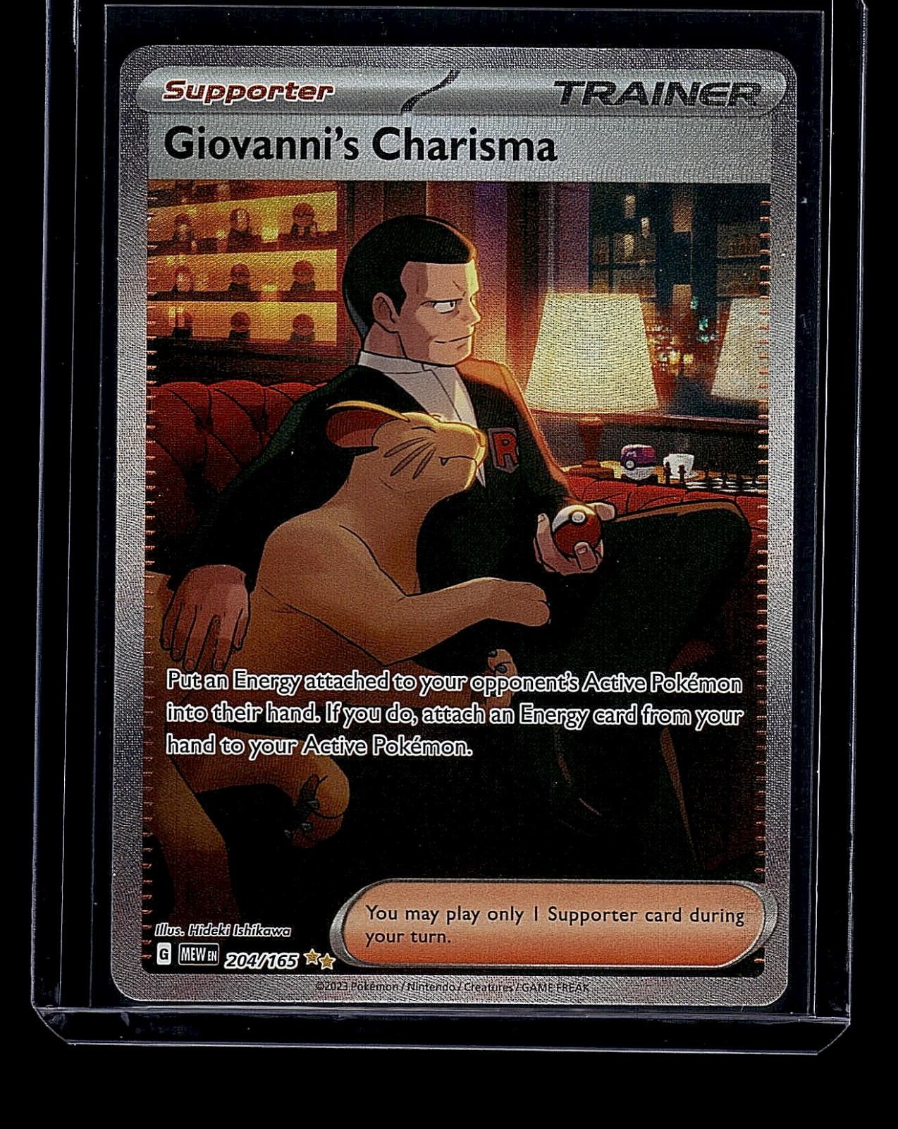Giovanni's Charisma 204/165 Special Illustration Rare 151 Pokemon Holo Near Mint