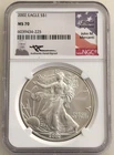 2002 $1 American Silver Eagle NGC MS70 Mercanti Signed - Problem-Free Coin