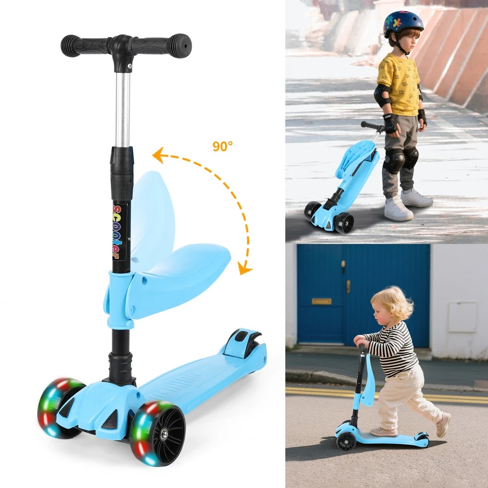 Faltbar Kinderscooter Kinder Roller Dreiradscooter Scooter Cityroller, LED Räder - Bild 4 von 4