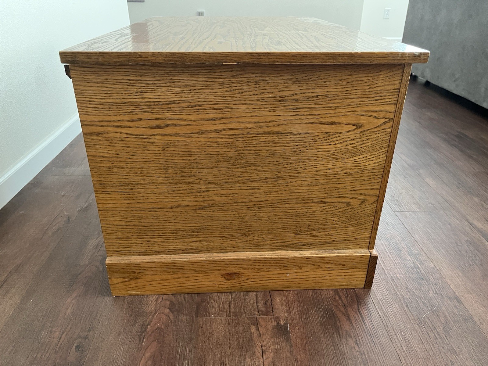 Antique Storage Bench, 36" Oak Wood Storage Chest