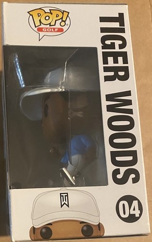 Tiger Woods Funko Pop! 04 Camisa blanca gorra y pantalón azul nueva en caja exclusiva de fanáticos - Imagen 2 de 6