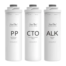 SimPure T1-100ALK / T1-400ALK 6-Month Replacement Filter Cartridge Pack Set f...