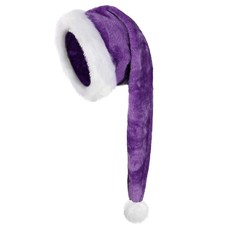 Long Santa Hat Adult Plush White Fur Christmas Holiday Party Decoration Supplies