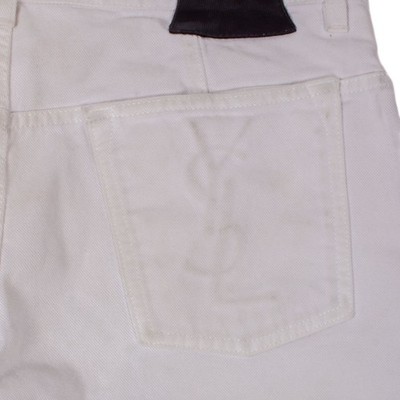 YVES SAINT LAURENT RIVE GAUCHE SS04 WHITE YSL LOGO JEANS TOM FORD ERA SZ US 34
