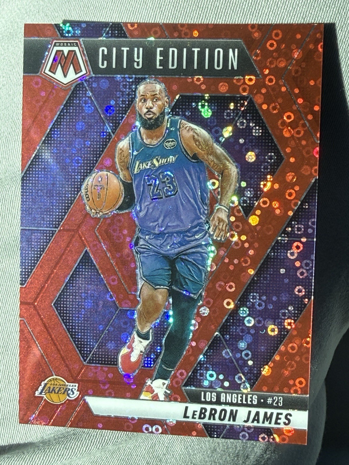 2024-25 Panini Mosaic Fast Break Red Mosaic #286 LeBron James City Edition /99