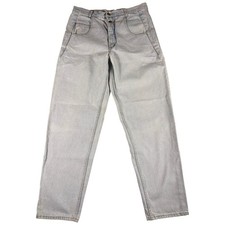 Guess Jeans Denim Pants Men 34 Light Blue Vintage Relaxed Straight Button Fly