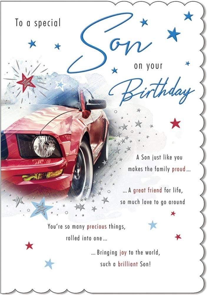 Son Birthday Card Male - Foil Finish - Piccadilly Greetings - 6.2"" x 9""