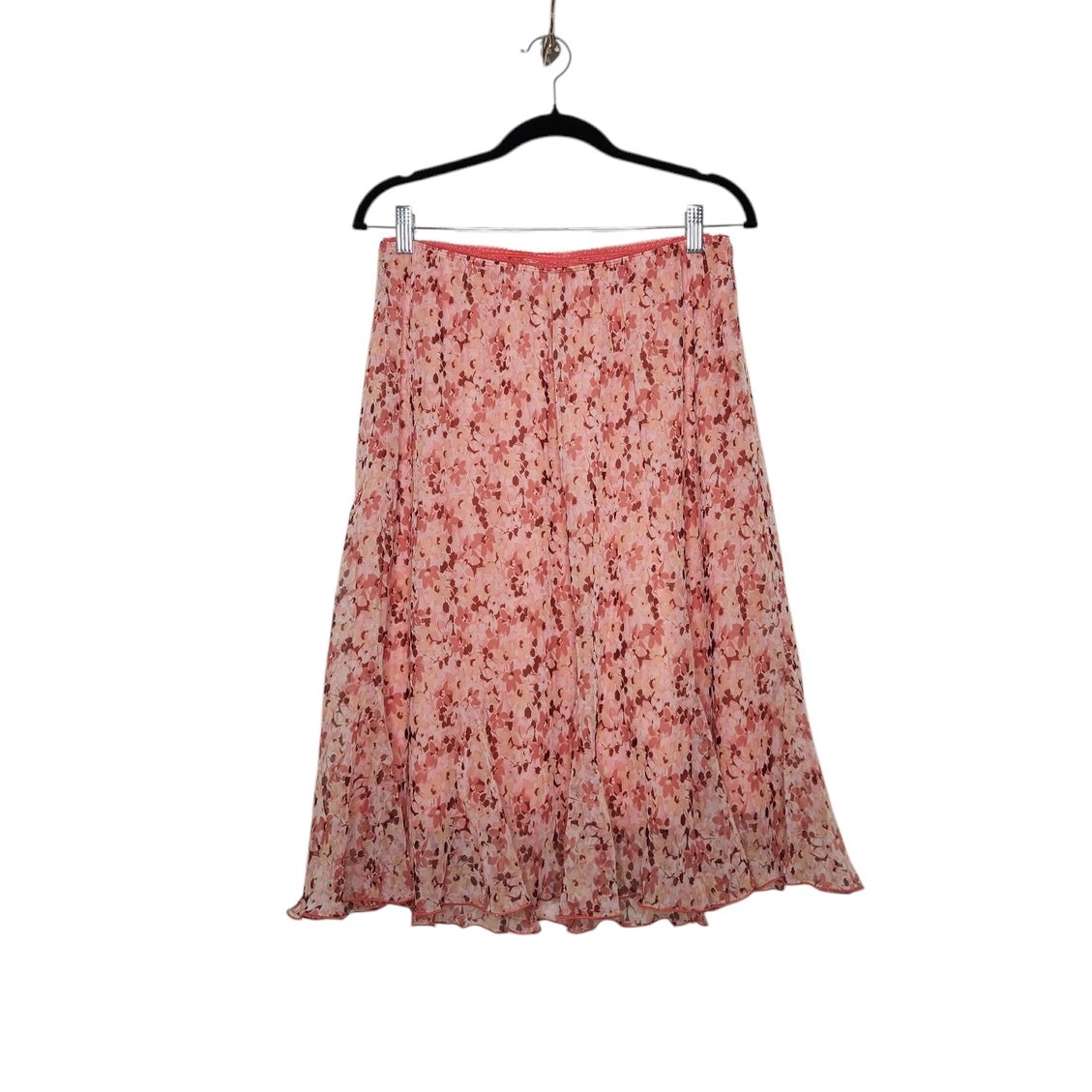 Vtg y2k Dress Barn Midi Skirt Floral Flowers Pink Fairty Whimsy Cottage Coquette
