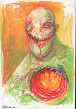 Ilustración de monstruo Clint Langley Hellraiser arte original 2000AD
