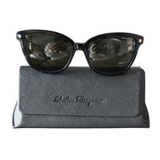 Salvatore Ferragamo SF815S 001 Black Sunglasses Square Frame Made in Italy Case