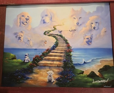 Signed Jim Warren All Dogs Goto Heaven 18 x 22''