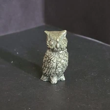 Pewter Miniature Owl Figurine - Solid