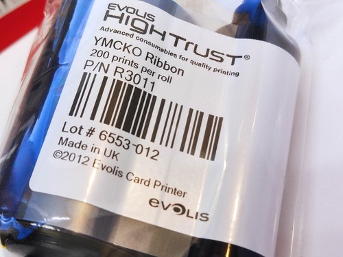1x EVOLIS Hightrust R 3011 Kartendruck YMCKO for 200 CARD Printer Ribbon - 第 2/5 張圖片