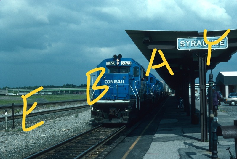 Conrail CR GP40-2 TOFC Action East Syracuse NY 1993 Original Kodachrome