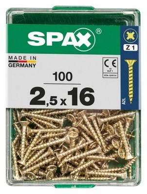 Spax Universalschrauben 2.5 x 16 mm PZ 1 - 100 Stk.  Schraube