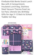 Fimibuke Kids Bento Snack Lunch Box with 4 Compartment, Insulated Bag, Stainl...