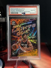 SCOOT HENDERSON 2023 Donruss Optic Red Gold Prizm Lights Out RC /99 PSA 10