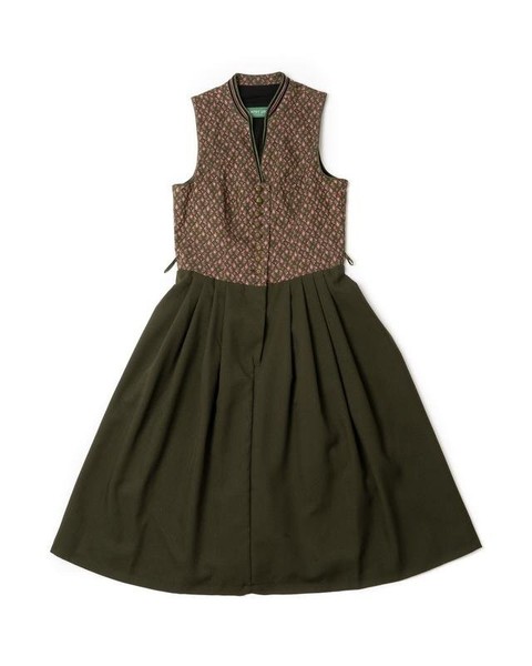 Women Country Line Trachtenmode Dress Khaki 38 / M