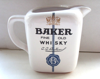 baker fine old blended scotch whisky water jug white no makers mark in VGC