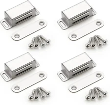 Strong Magnetic Cabinet Catch Latch 4 Pack Stainless Steel Drawer Closet Closure