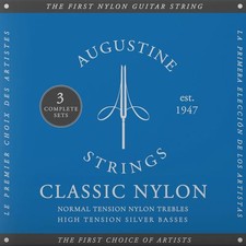 Augustine Classic Blue 3-Pack High Tension Nylon Guitar Strings