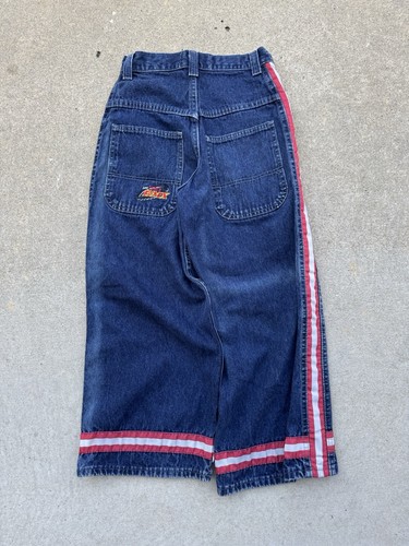 RARE BMX YOUTH VTG Y2K Wide Leg Lee Pipes Blue Jeans 12 Waist (24 inches) - Picture 2 of 6