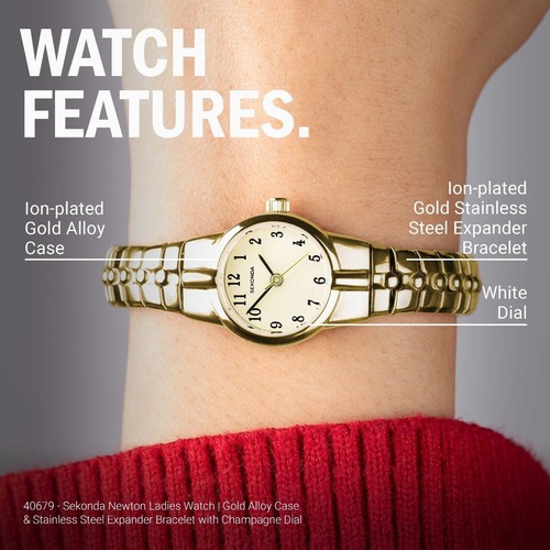 Sekonda Ladies Newton 19mm Gold Watch Expander Bracelet Model 40679 RRP £39.99 - Picture 10 of 11