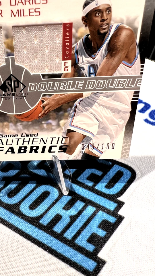 2003-04 SP Game Used Authentic Fabrics Dual Basketball Card Boozer/Miles /100 - Image 2 of 3