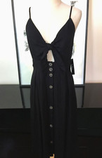 Lulus NWT Dress M Black % 100 Rayon & Rayon Lining Summer