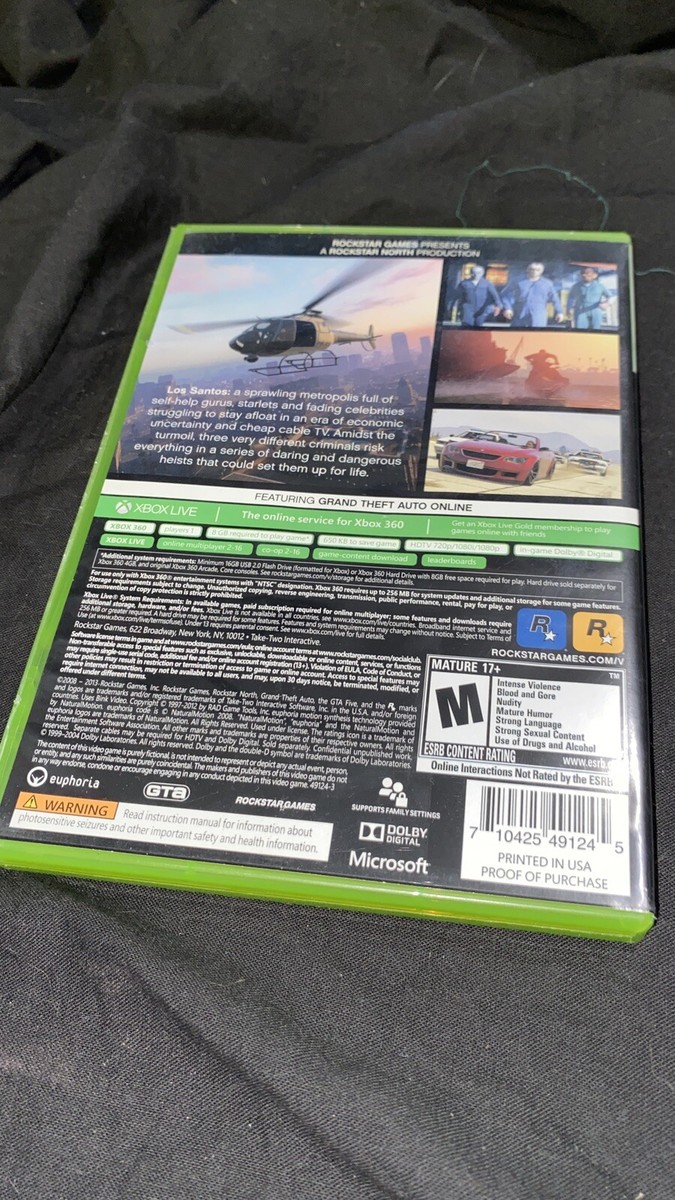Grand Theft Auto V (Microsoft Xbox 360, 2013) Both Discs Tested
