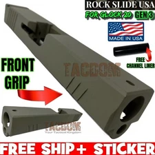 ROCK SLIDE USA RS1 OD GREEN STAINLESS Slide for GL0CK 20 10mm Gen 3 + CHNL LINER