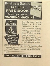 Briggs & Stratton Milwaukee WI Gasoline Power Generator Vintage Print Ad 1934