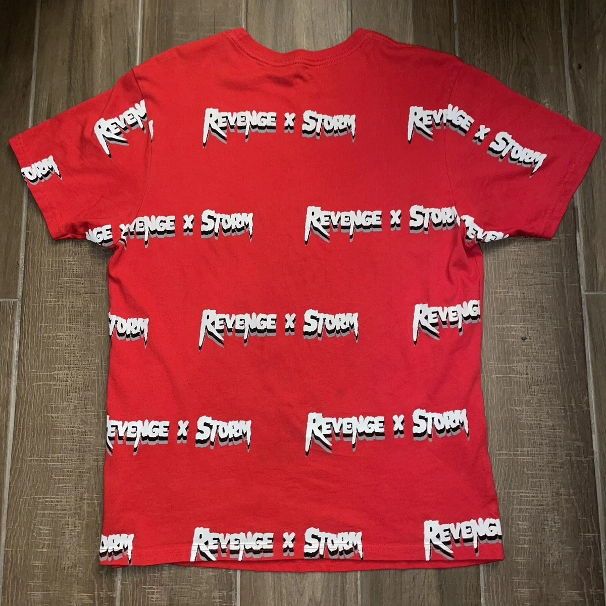 Revenge x Storm All Over Print Medium T Shirt Red