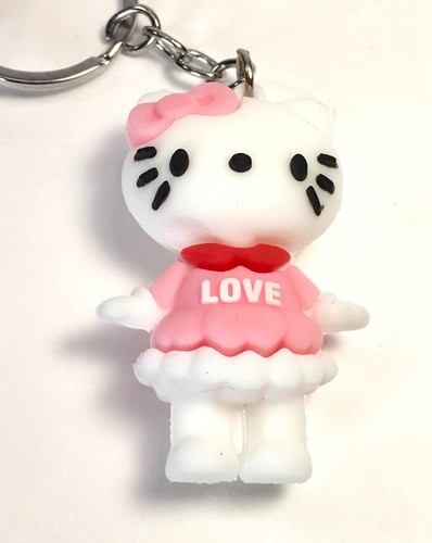 Cute Cartoon Pink Hello Kitty Key Chains Bag Pendant Key Ring Figures Toys Gifts - Picture 3 of 12