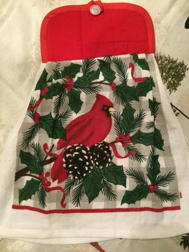 Selbstgemachte Weihnachten Küche Hänge Handtücher Topflappen 4er Set Redbird, Santa - Bild 2 von 12