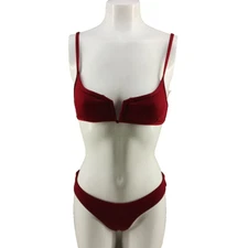 ZAFUL Beach Resort Vacation Swimwear US Size 4 Burgundy Padded Spaghetti