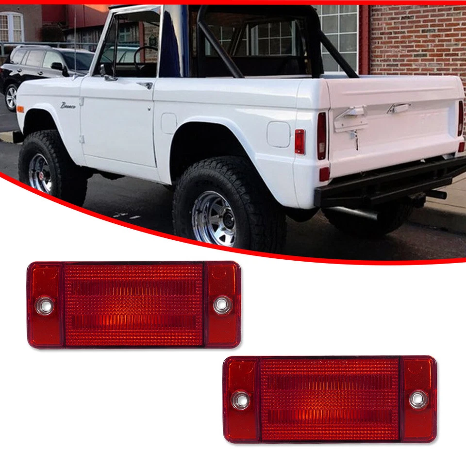 Fit For 1970-1972 Ford F-100 F-250 F-350 Pickup Rear Marker Lights Lens Housings - Image 2 of 4