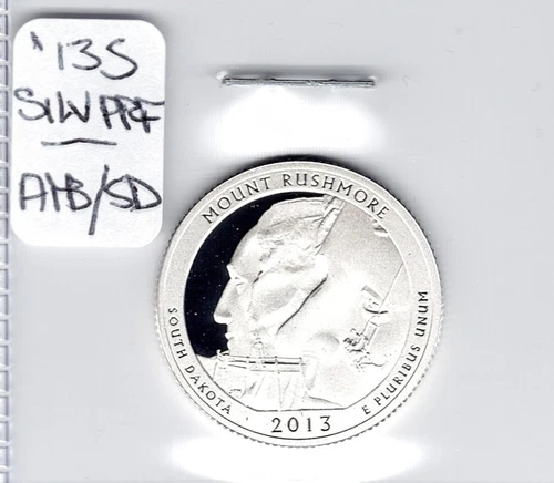 2013-S ATB Proof Quarter, 90% Silver, Mount Rushmore/SOUTH DAKOTA