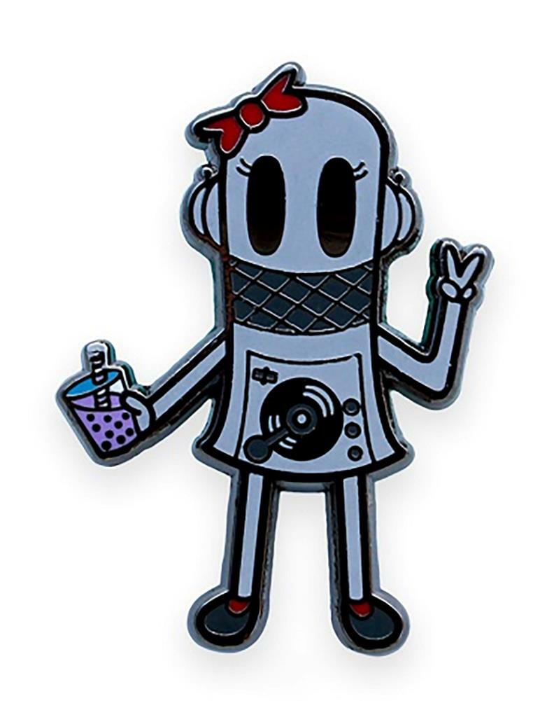 BUBBLE TEA ROKU HARD ENAMEL PIN BY ROBO ROKU UK