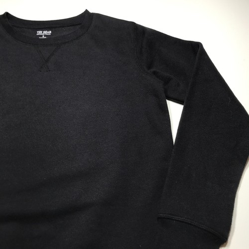 Tek Gear Sweatshirt Mens Small Black Ultra Soft Fleece Casual Pullover Crew Neck - Picture 5 of 10