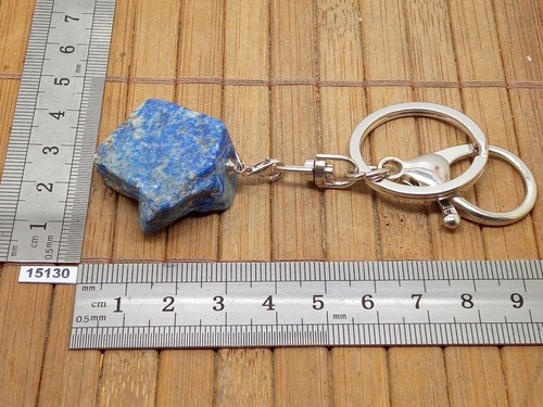 Porte-clés en LAPIS LAZULI naturel brut - bijoux sac reiki lithotherapie wicca - Picture 3 of 3