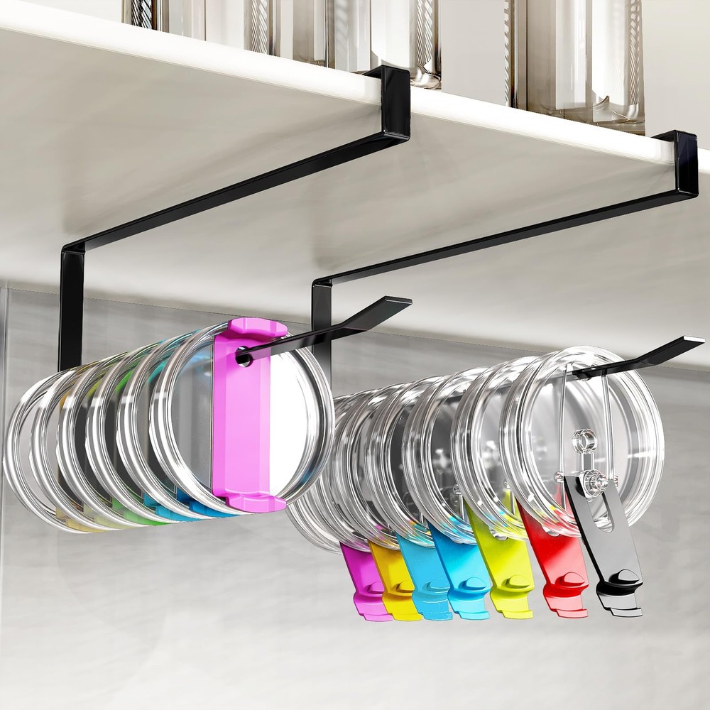 Black Cabinet Tumbler Lid Organizer for Space Saving Storage  