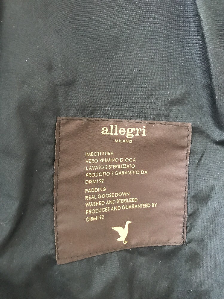 Allegri, Men's Black Quilted Jacket, size 54, Made in Italy, Goose Down image 9