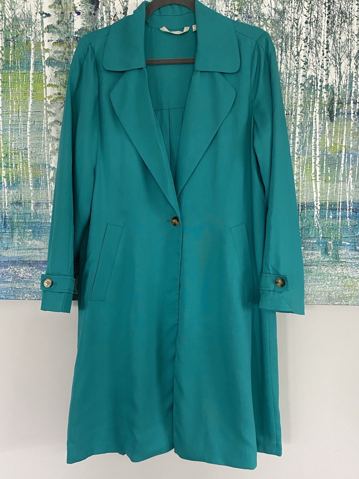 Soft Surroundings jacket Spring Turquoise trench … - image 1