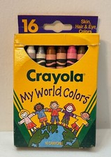 Vtg 1992 NIB Crayola My World Colors 16 Count Skin Hair Eye Made in USA