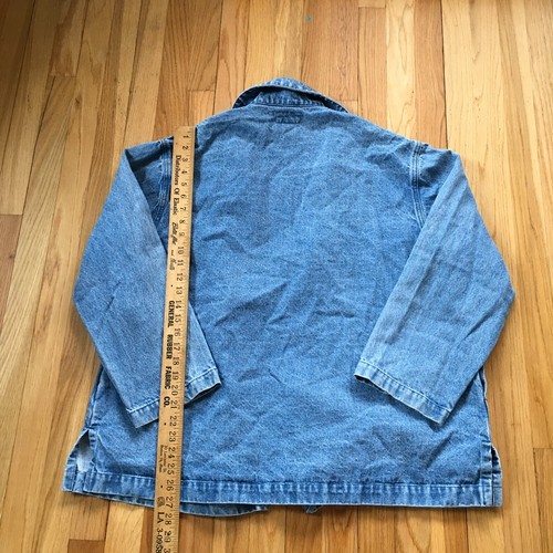 VTG 90s Cottonfield Hemp Cotton Denim Button Up Jacket L Blazer Lapel - Picture 16 of 16