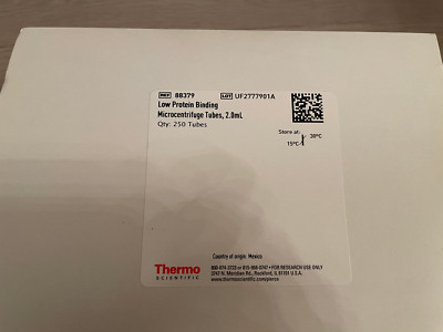 Thermo 88379 Low Protein Binding Microcentrifuge Tubes 2.0mL X250 TOTAL NEW